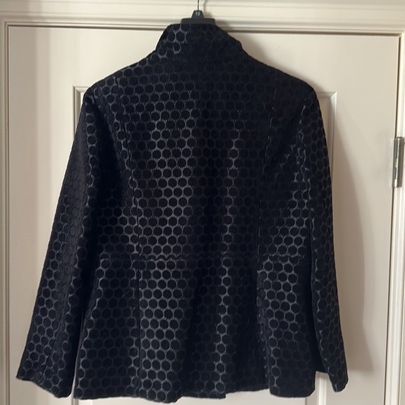 LIKE NEW CHICOS Black Polka Dot Button Down Lined Jacket/Coat - Picture 8 of 14